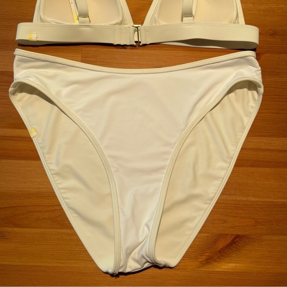 Summersalt Women's 8/10 Plunge Top Bikini High Waisted Bottom Swimwear Set White - Picture 15 of 16